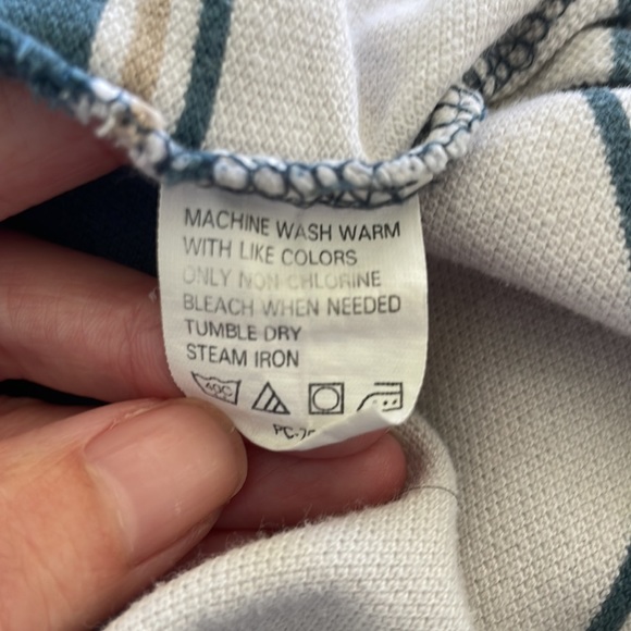 Van Heusen blue white stripe cotton polo shirt size large - Picture 10 of 10